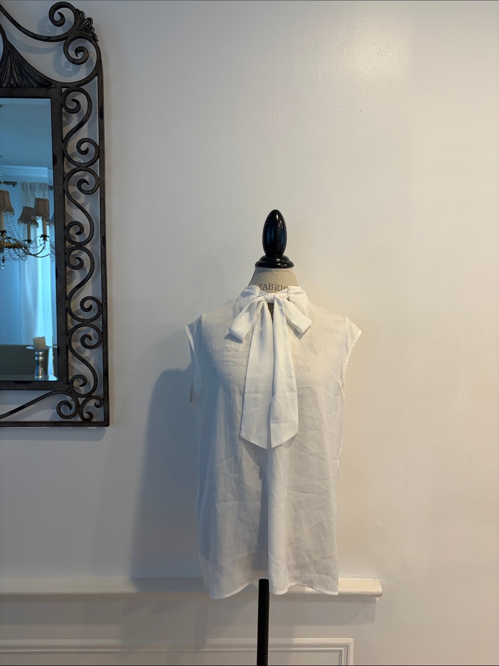 Express White Sleeveless Bow Tie Blouse